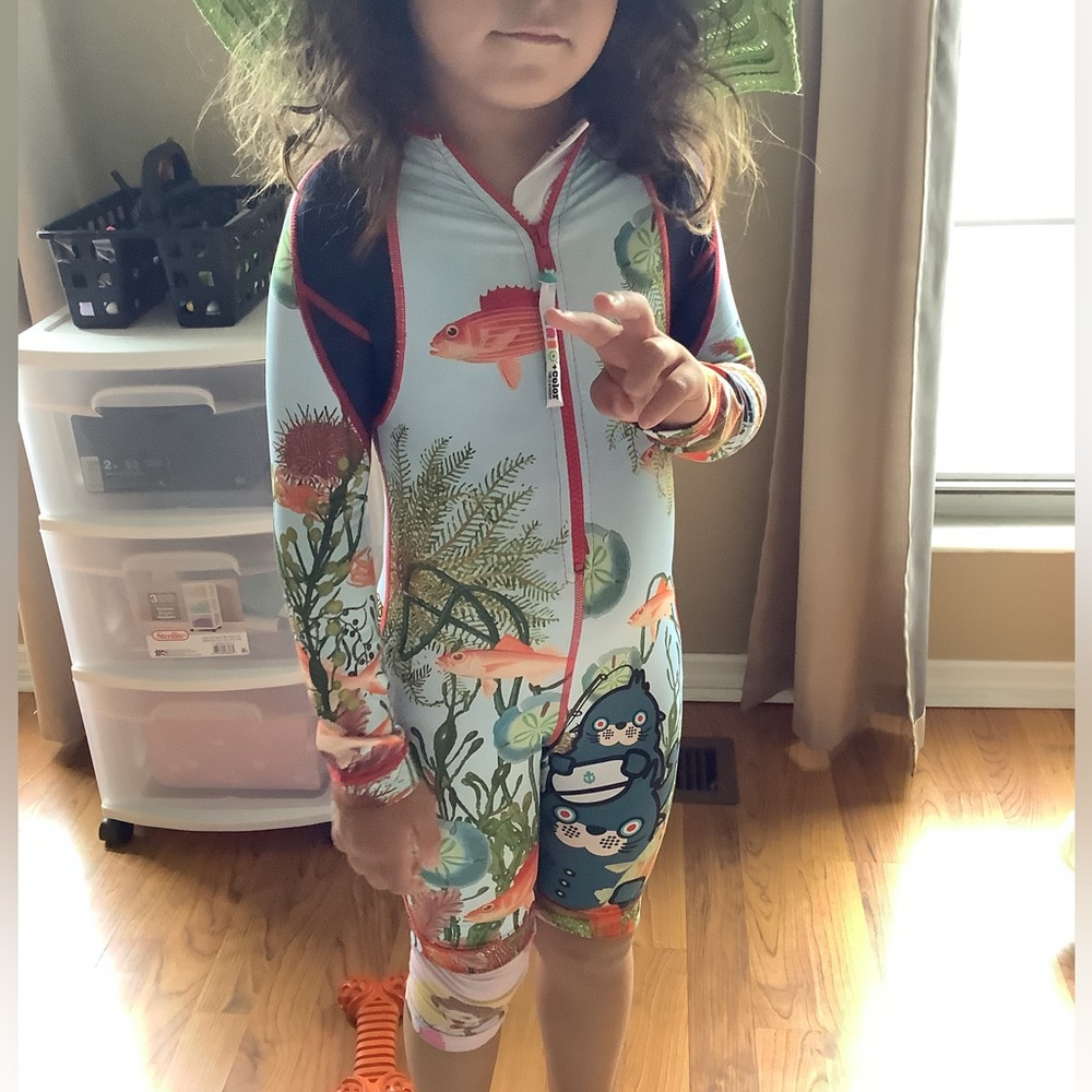 Kids' Colorful Underwater Print Swimsuit. - Picture 2 of 3